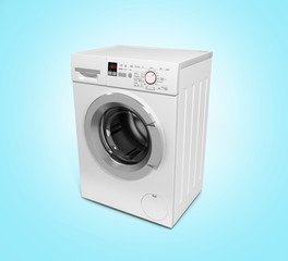 Washing machine on gradient background 3D illustration