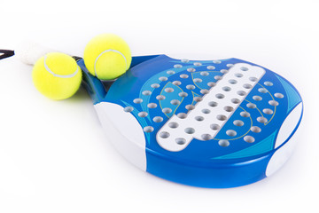 White and blue racket paddle