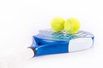 White and blue racket paddle