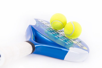 White and blue racket paddle