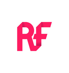 RF Two letter composition for initial, logo or signature.