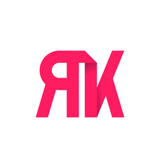 RK Two letter composition for initial, logo or signature.