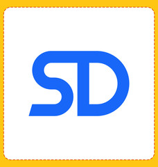 SD Two letter composition for initial, logo or signature.