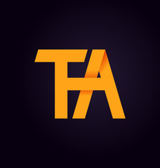 Fototapeta premium TA Two letter composition for initial, logo or signature.