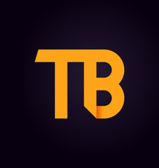 TB Two letter composition for initial, logo or signature.