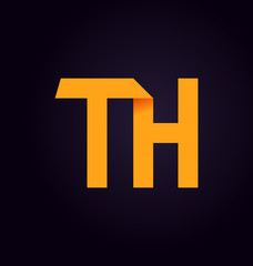 TH Two letter composition for initial, logo or signature.