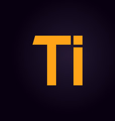 Obraz premium TI Two letter composition for initial, logo or signature.