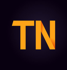 TN Two letter composition for initial, logo or signature.