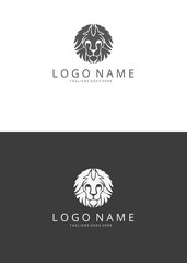 Lion head illustration. Lion logo. two versions 