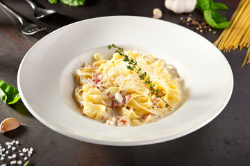Fettuccine Carbonara with Parmesan