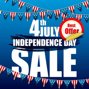 Independence day of sale banner template design