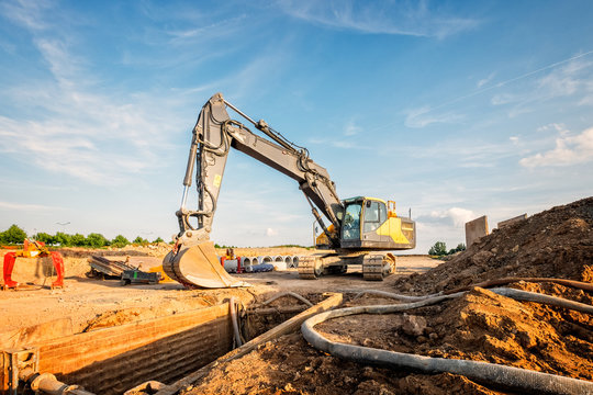 Baustelle mit bagger