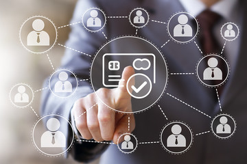Business button credit web card icon network