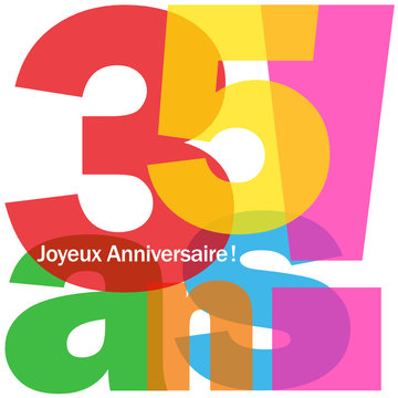 Joyeux Anniversaire 35 Ans Vector De Stock Adobe Stock