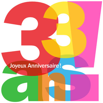 Joyeux Anniversaire 33 Ans Stock Vector Adobe Stock