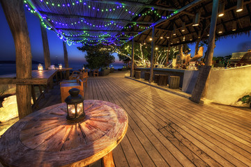 The beautiful resort  seaside in Thailand at the twilight time.