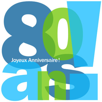 Carte Joyeux Anniversaire 80 Ans Stock Vector Adobe Stock