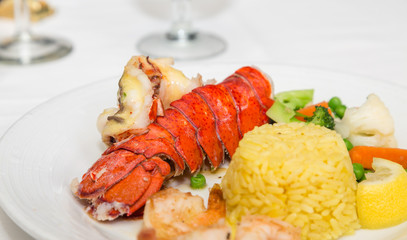 Succulent Lobster with Rice and Shrimp