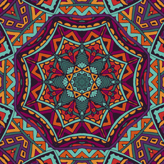 Festive colorful mandala star pattern
