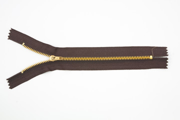 brown. zipper isolated