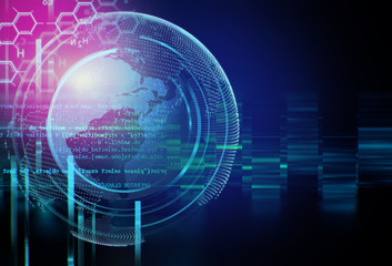 digital code number abstract technology background