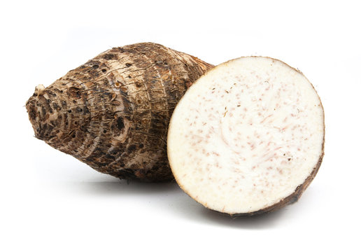 slice of taro isolated