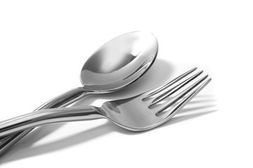 fork and spoon  isolated