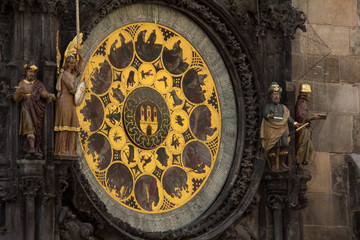 Astronomical Clock At Old Town Hall Tower In Prague