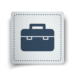 Black Briefcase icon on white sticker