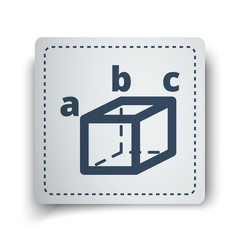 Black Trigonometry icon on white sticker