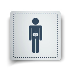 Black Kidneys icon on white sticker