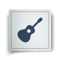 Black Guitar icon on white sticker