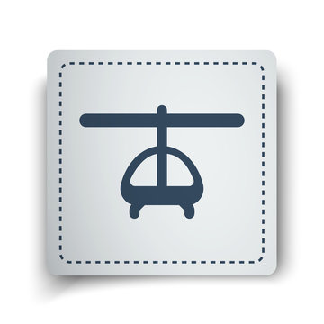Black Helicopter icon on white sticker