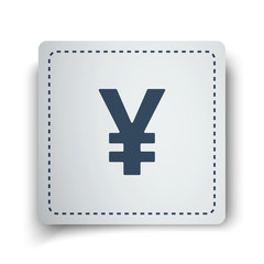 Black Yen icon on white sticker