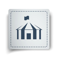 Black Party Tent icon on white sticker