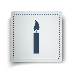 Black Candle Light icon on white sticker