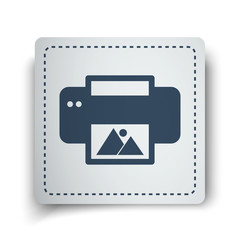 Black Photo Printing icon on white sticker