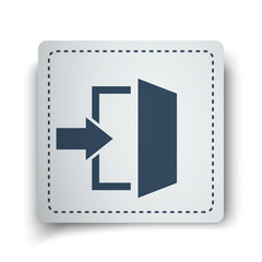 Black Enter icon on white sticker