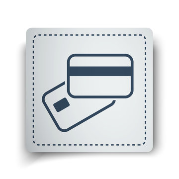 Black Credit Card Payment icon on white sticker