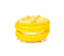 French macarons isolated on white