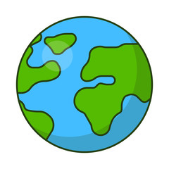 Planet Earth icon. Flat vector illustration for web banner, web and mobile, infographics.