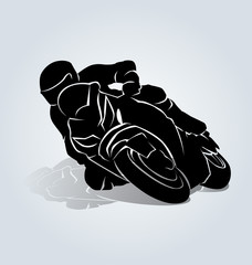 Vector silhouette of biker
