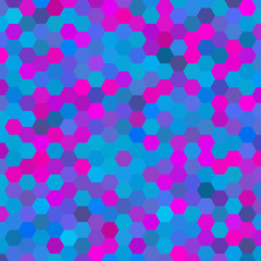 abstract background consisting of pink, blue hexagons