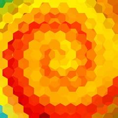 abstract background consisting of yellow, red, orange hexagons