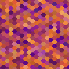 abstract background consisting of orange, purple hexagons, vector