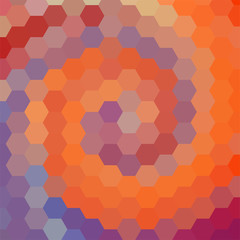 Fototapeta na wymiar abstract background consisting of orange hexagons twisted