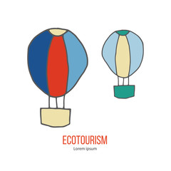 Vector ecotourism design element isolated on white