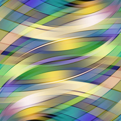 Colorful smooth light lines background. Green, yellow, blue colo