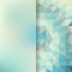 abstract background consisting of light green, blue triangles 