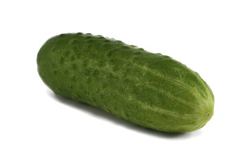 Green cucumber on the white background